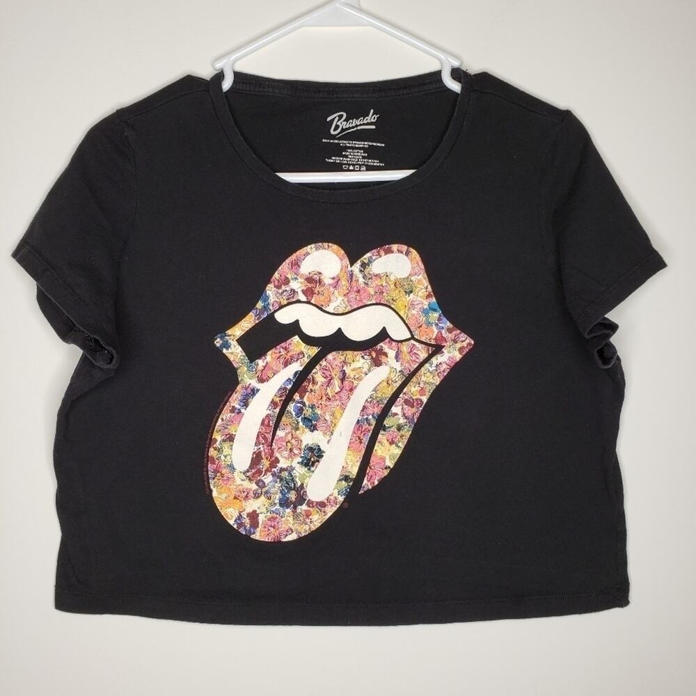Bravado Rolling Stones Cropped Graphic Short Sleeve Tee Large